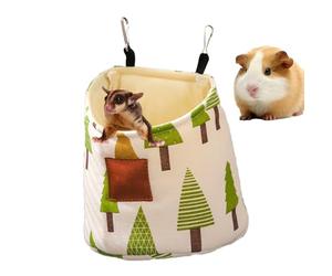 Generico Hamac pour petits animaux - 14 x 9 x 15 cm, doux à cage d'hiver | chaud suspendu pour hamsters, cochons et furets - Hamac doux en faux lin, idéal pour le confort des