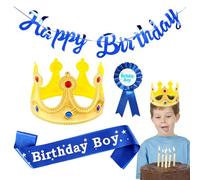 Generico Happy Birthday Stick pour la tête, couronne d'anniversaire et bandeau | Bande d'anniversaire et bandeau - Carnival Party Supplies Comprend Corsage, Head Abch pour les accessoires photo