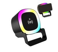 Genérico Haut-parleur sans fil, lecteur de musique avec base de charge sans fil | Haut-parleur portable pour camping - Pour maison, voyage, salon, bureau, voyage, cuisine, chambre, table de nuit