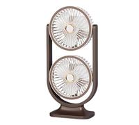 Genérico Head Desk Fan, Quiet Cooling Device Unit, 20 x 10 x 8 cm Ventilateur avec USB rechargeable, Powerful Motor Air Circulator, Desktop Fans with Twin Head Design, Cooling Tool for Bedroom Use