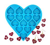 Generico Heart Resin Earring Molds - Silicone Keychain Mould for Epoxy Resin, Valentine's Day Jewelry Casting | DIY Mold Crafts Keychains Making Creative Accessories