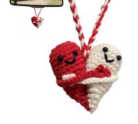 Generico Heart-Shaped Crochet Doll - Tricot Wool Yarn, Companion, Soft Plush Material, Handmade Quality | Positive Fun Toy, Desk and Bedroom Decor, Home Classroom