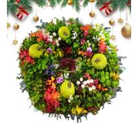 Genérico Herbstkranz - Grille de porte blanche | Landlicher Jahreszeitkranz Kamin Wand Eingang Erntedankfest Weihnachten