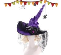 Generico Hexenhut - Spitz zulaufende Spitze, Cosplay-Accessoire, Spinnenknochen-Design, Halloween-Requisite | Hexenhut für Erwachsene, Abschlussbälle, Maskenbälle, Feiertage und Weihnachten