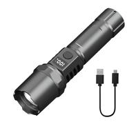 Generico High Lumen Flashlight, Rechargeable LED Torch, 3 modes d'éclairage avec 500 mètres, Compact Battery Powered Camping Light, pour Hiking, Camping and Emergencies