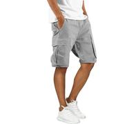 Generico Hommes Cargo Shorts Respirant Léger Pantalon Court Décontracté Été Confortable Shorts d'Été Multi-Taxes Baggy Sport Bermuda Couleur Unie Randonnée Court Shorts de Travail