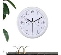 Generico Horloge de patio - Horloge murale avec hygromètre étanche et avancé Suivi à température avancée de 10 pouces Horloge de qualité sans tic-tac