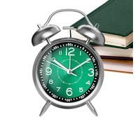 Genérico Horloge de table analogique - Réveil analogique pour personnes qui dorment profondément - Corps métallique rechargeable avec double cloche pour chambre, voyage, salle de bain