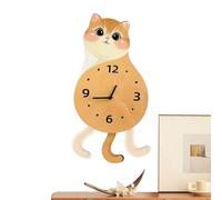 Generico Horloge murale - avec chat à queue en mouvement et minuterie numérique silencieuse, horloge murale moderne, pour salon, chambre, salle de bain, maison, école et cuisine