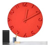 Genérico Horloge murale, horloge de 30 cm avec texture de ciment et chiffres 3D | Décoration murale de style moderne - pour chambre, salle de classe, salon, cuisine, bureau, maison de campagne