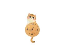 Generico Horloge murale silencieuse avec chat - Ornement avec minuterie numérique çon chat silencieux, cadran décoratif ćon, fonctionnement sans tic-tac, mignon affichage 'heure domestique | Ti