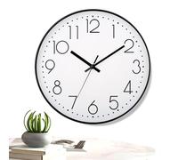 Genérico Horloge murale silencieuse | Horloge murale de 25 cm | Décoration maison fonctionne sur piles Affiche l'heure sans son pour les propriétaires locataires, lieu de travail, cuisine, salle de
