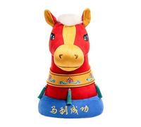 Generico Horse Head plushiee - 2026 Year of the Horse Mascot, Animal Head Blessing Souvenir, Animal Stuffed Plush | Decorations - For Car Office Stores Restaurants Tabletop Using Accessories