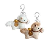 Genérico Horse Ingot Pendentif - Peluche 10 cm | Porte-clés Adorable 4-Inch Portable Gift For Children Backpacks Travel Bags Chinese New Year | Party Classroom Workplace Decor, blanc, Consulte la