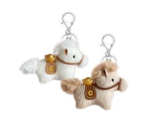 Genérico Horse Ingot Pendentif - Peluche 10 cm | Porte-clés Adorable 4-Inch Portable Gift For Children Backpacks Travel Bags Chinese New Year | Party Classroom Workplace Decor, Marron, Consulte la