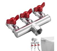 Generico Hose Splitter Valve, Three Way Adapter, Metal Water Divider, Heavy Duty Connector, for Lawn Watering Outdoor Cleaning Farm Pathway Patio Grassland Irrigation Control System 4,33 x 2,36 pouces