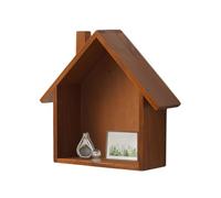 Generico House Shaped Box, 25x8x24cm Rustic Wooden House-Shaped Wall Storage, Multi-Functional Design Farmhouse Home Sign, Charming Small Nursery Shelf Decor For Kid's Room, Wedding, Living Room