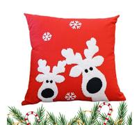 Generico Housse de coussin d'hiver 45 x 45 cm avec broderie flocon de neige - housses pour coussins de canapé de Noël | pour lecture de siège sommeil jeu canapé TV chaise plancher bureau