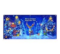 Genérico Housse de Noël pour garage imperméable avec lumière LED Grande décoration de fête pour porte de garage ou porche Décoration pour maison, fête, jardin, véranda et patio