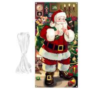 Genérico Housse de porte de Noël imprimée Père Noël - Couvre-portes - Décoration de Noël pour entrée de maison, chambre d'enfant, cuisine, fête, magasin, école du Nouvel An
