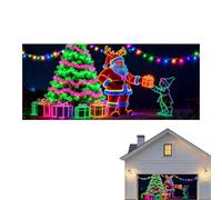 Genérico Housse pour Porte de Garage de Noël - Plat Fluorescent activé par la lumière UV 2D | pour Porte de Garage pour fêtes - pour extérieur, intérieur, fête, Porche, Mur, Portail, Patio