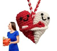 Genérico Hug Knitting Doll - Attractive Decorations, Heart, Knit Crochet Woven Heart | Heeart Shape Crochet Heeart Pocket Huug Knitting Doll for Desk, Home, Classroom