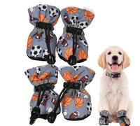 Genérico Hundeschuhe Fleece - Lot de 4 sets Warme, Wasserabweisende Stiefel Für Hunde, Weiche Innenfütterung, Rutschfestes Design | Pfotenschutz Für Kleine, Mittelgroße und Große Hunde Bei Kälte und