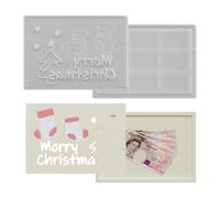 Generico Impression porte-argent de Noël - 2 pochoirs pour artisanat | moule enveloppe argent Noël avec chaussette de Noël, bonhomme de neige et flocon de neige - pour Thanksgiving vacances