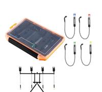 Genérico Indicateurs d'alarme de morsure : Lot de 4 oscillateurs d'eau douce, dispositif d'alerte de tension longue durée | Outil de stockage pour bassin