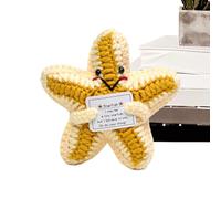 Genérico Inspiring Plush - Tricoter des étoiles de mer en peluche - Jouet inspirant doux en tricot mignon positif pour l'école garçon fille compagnon d'anniversaire