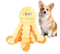 Generico interactifs pour chiens, peluche avec couineur en forme de pieuvre pour chiens, à mâcher, pour l'intérieur et l'extérieur, idéal pour parc, plage, jardin