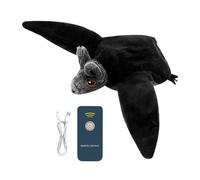 Genérico Interactive Cat Toy - Flapping Bat with Catnip, Beating Wings | Plush Cat Teaser Stick, Vivid Chirping Sound, 3 modes, USB Rechargeable 250 mAh Pet Exercise Jouet pour animaux domestiques