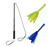 Generico Interactive Dog Flirt Pole | Metal, 10,2 in-14,2 in Length | Extensible Retractable Wand With 2 Rope Toys | Outdoor Play, Training, Exercise For Dogs