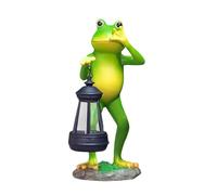 Generico Jardin avec Alimentation Solaire - Statue Grenouille Imperméable en Résine avec Éclairage - Figure Grenouille Solaire Décorative | pour Pelouse Jardin Cour Passage Balcon Porche
