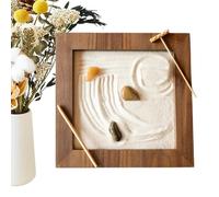 Generico Jardin Zen en bois - Kit de bureau de 20 cm, bac à sable résistant, pour méditation rétro, détendez-vous et détendez-vous | Vanies de jardin miniatures, se détendre pour la décoration