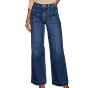 Generico Jeans Femmes Taille Haute Baggy Vintage Printemps Jeans Femmes Taille Haute Longue Grande Taille Pantalon en Denim Élégant Loose Casual Pantalon avec Poches Hiphop Élastique Y2k Pantalon