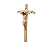Generico Jésus Crucifix - Décoration religieuse catholique classique en résine peinte à la main | Décoration murale en croix | Pour prière sainte, exposition, porte d'entrée, fête de campagne