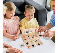 Genérico Jeu d'appariement de formes - Bois 22,3 x 11,8 x 4,3 cm | Puzzle Ombres Forêt | Solution d'apprentissage Reconnaissance interactive Père Fils Type Plus 3 ans Filles Garçons d'âge préscolaire