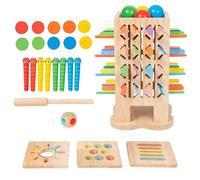 Generico Jeu de Collecte Bâtons en Bois - 5-en-1 Jeu de Lancement avec Bâtons et Bois de Coordination Œil-Main - Pour la motricité pensée stratégique maison maternelle