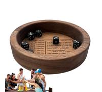 Genérico Jeu de dés avec plateau en bois - Taille standard | Set de dés classiques et plateau de lancement | Plateau résistant avec bords pour soirées de jeux en famille et voyages