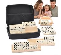 Generico Jeu de jeux Domino 28 pièces Dominos classiques avec étui eva dur, jeu de société qui rassemble des amis de la famille pour les joueurs de dominos pour les courts trajets, dortoir