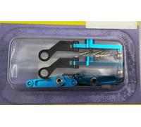 Generico Jeu de leviers de contrôle en aluminium bleu - Pièce de rechange pour hélicoptère RC T-Rex 450 (HS1215T-72)