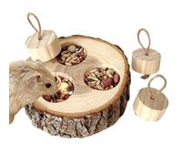 Genérico Jeu de logique interactif pour animaux de compagnie - Éducatif en bois de 9 x 3 cm pour hamsters | Jouet caché pour lapins ou gerbilles | Centre d'activités de recherche de nourriture