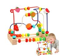 Genérico Jeu de perles en bois - Jouet de labyrinthe d'activités, montagne russe en fil brillant, bords et sécurisés | Jeu éducatif pour tout-petits, garçons et filles, développement