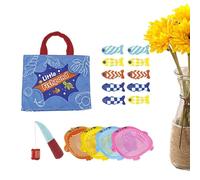 Generico Jeu de tissu - Jeu de motricité fine, Jeux de poissons pour , Puzzle interactif doux et lavable, Tri Apprentissage des jouets sensoriels pour pour b