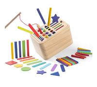 Generico Jeu de tri | Jouets sensoriels de 16 cm | STC Cubes-Wooden Learning à partir de 3 ans pour la reconnaissance de la couleur et du design, avec boîte de rangement, idéal pour le g