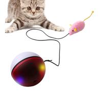Generico Jeu interactif avec boule pour chats, jeu roulant pour mordre et rosir, boule automatique pour chats | pour animaux domestiques, chatons, chiots, maison, intérieur, extérieur, anniversaire