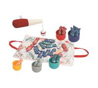 Genérico Jeu pour , canne à r jouet avec 6 anneaux empilables, activités éducatives pratiques de reconnaissance interaction parent-enfant pour salle de classe, maison, voyage en voiture