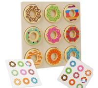 Generico Jeux de Correspondance - Jouet Logique En Bois De Donuts - Jeu De Table En Bois Pour Commander Des Donuts | Pour Anniversaire Noël Nouvel An Maternelle