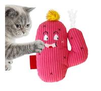 Generico Jeux pour chats avec chat - Cactus Interactifs avec valériane pour chats - Coussin doux à mâcher avec son, accessoires pour jeux d'exercice et anti-bruit pour chatons
